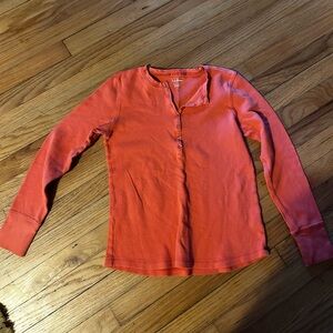L.L. Bean Vibrant Salmon Henley Top
